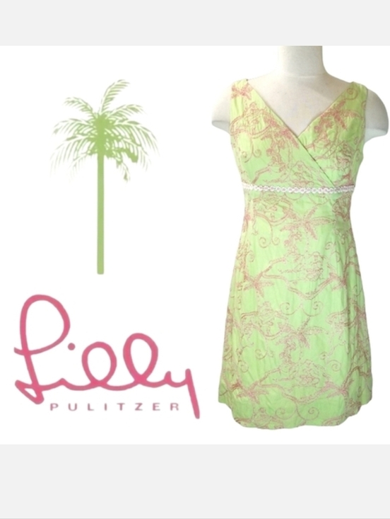 Lilly Pulitzer Dresses & Skirts - Lilly Pulitzer Vintage White Label Staci Shift Dress Pistachio Monkey Business 4